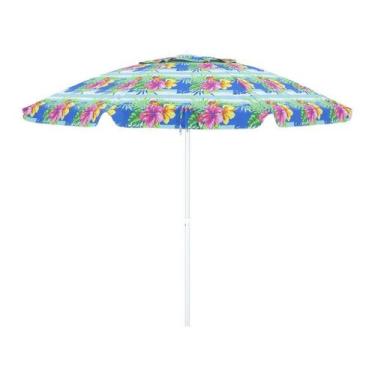 Imagem de Guarda Sol Alumínio 2,4 Metros Fibra De Vidro Poliéster Floral Praia J