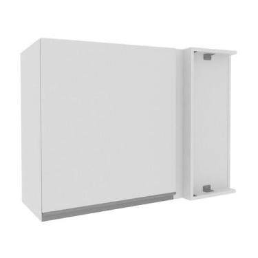 Imagem de Armário De Cozinha Aéreo de Canto 100% MDF Porta Branco Brilho Acordes