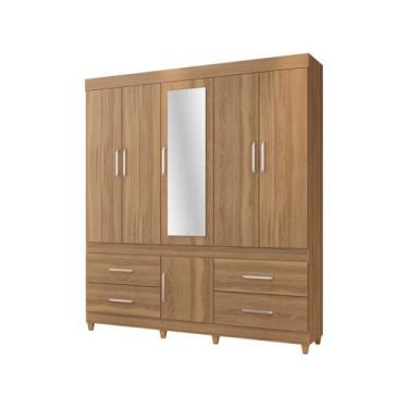 Imagem de Guarda Roupa Casal 6 Portas Com Espelho e 4 Gavetas Guarujá - Demóbile