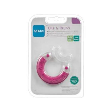 Imagem de Mordedor Massageador Mam Bite & Brush Rosa 4+ Meses, Rosa, Bite & Brus