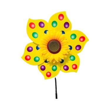 Imagem de Catavento Decorativo Giratório De Jardim Com Estaca Para Gramado Em Fo