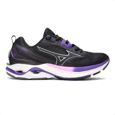 Imagem de Tênis Mizuno Wave Dynasty 7 Feminino, Preto, Roxo, 36