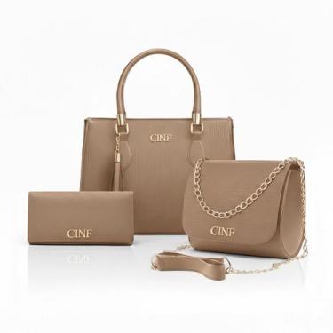Imagem de Kit Bolsa Feminina De Ombro Transversal Tira Colo E Carteira - CINF, A