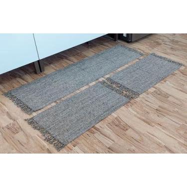 Imagem de Jogo de cozinha tapetes com passadeira kit 3 peças Varias Cores - NEW 