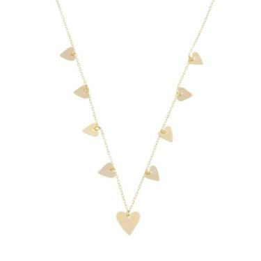 Imagem de Colar corações piuka vintage folheado a ouro 18k, Ouro 18k, 6 Meses