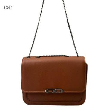 Imagem de Bolsa Feminina Transversal Inspiração Luxo com Alça de Corrente e Tamp