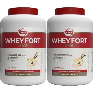 Imagem de Kit 2X Whey Fort 3W - 1800g Baunilha - Vitafor-Masculino