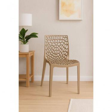 Imagem de Cadeira Gruvyer Estrutura em Plástico Nude Empilhável Resistente para Pub