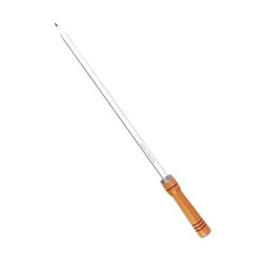 Imagem de Espeto para Churrasco Espeto Simples 80CM Alumínio com Cabo de Madeira Mor