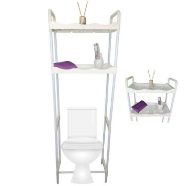 Imagem de Rack Estante SU-ORG-4 Organizador 2 Prateleiras Metal Polipropileno para Banheiro Branc...