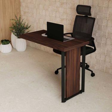 Imagem de Mesa Auxiliar Escritório 71,5cm X 120cm de Acoplar Direita e Esquerda Pés Metal Industr...