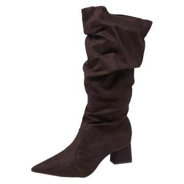 Imagem de Bota Feminina Salto Bloco Baixo Bico Fino Confortavel Cacci