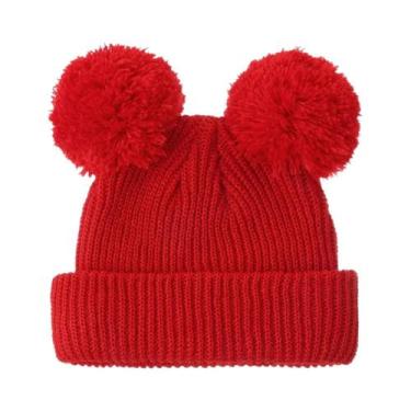 Imagem de Gorro De Tricô Com Pom Pom Para Bebês Recém-Nascidos (Meninos E Menina