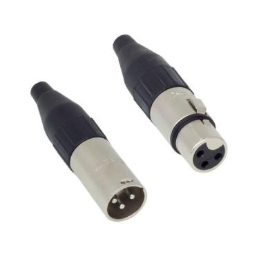 Imagem de Kit 2 conector plug santo angelo xlr femea e macho sa2x par