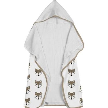 Imagem de Toalha Baby C/ Capuz Tecebem Estampada c/ Fralda  Dori Branco