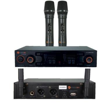 Imagem de Microfone sem fio Mão Duplo com bateria K502M - Kadosh