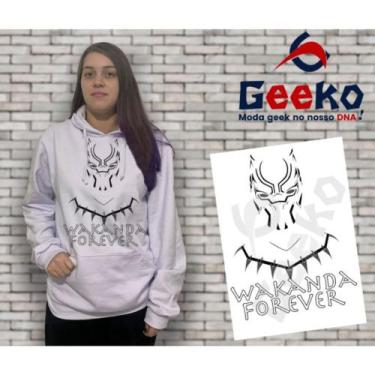 Imagem de Moletom Canguru Feminino Wakanda Forever Pantera Negra Black Panther G