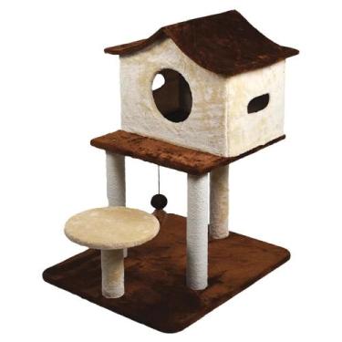 Imagem de Arranhador Para Gatos Casinha Funny Com Brinquedo E Sisal - American P