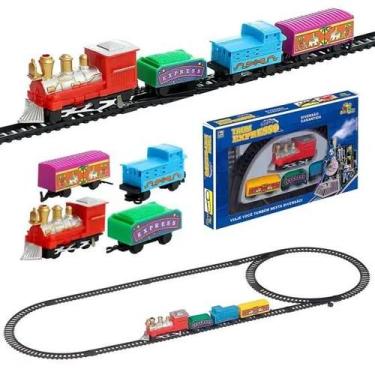 Imagem de Locomotiva De Brinquedo Trem Express Elétrico Infantil Clássico A Pilh
