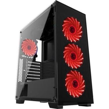 Imagem de Gabinete Gamer Vidro Usb3.0 Xway 01144 4 Cooler Fans, Vermelho