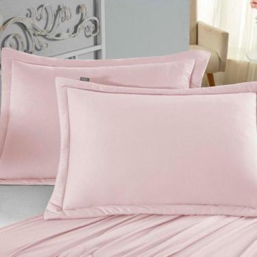 Imagem de Porta Travesseiro Matelado Nobre 1 Peça Malha 100% Algodão - Rosa - EN