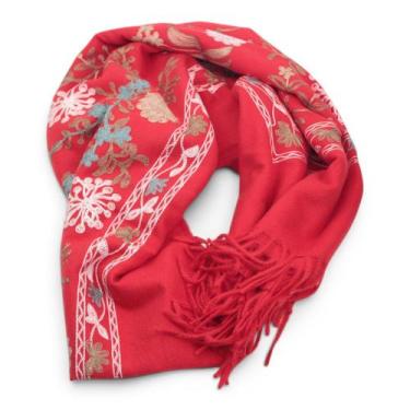 Imagem de Pashmina Bordada - Happy Walk, Vermelho, UN