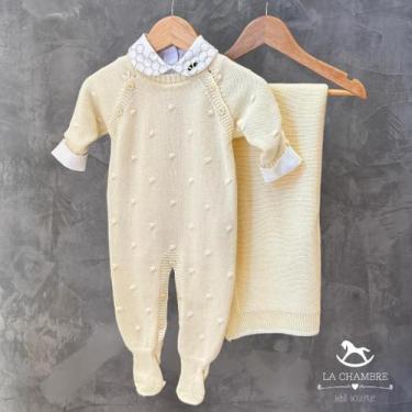 Imagem de Saída de Maternidade Tricot: Macacão c/ Body + Manta - LA CHAMBRE