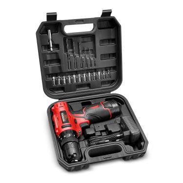 Imagem de Furadeira e Parafusadeira Mondial PI-12MA com Maleta Bateria 12V Preto Bivolt 