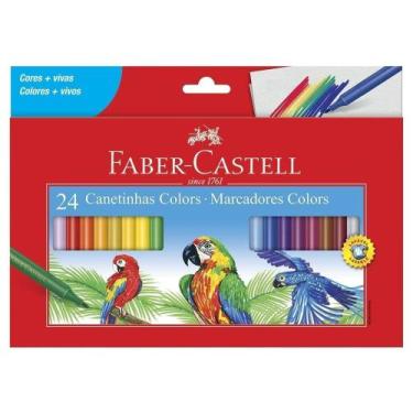 Imagem de Caneta Hidrográfica 24 Cores Emb. c/ 6 Un. - Faber Castell