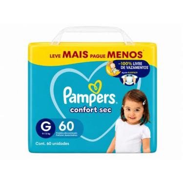 Imagem de Fralda Descartavel Infantil Pampers Confort Sec, G 60 UNIDADES
