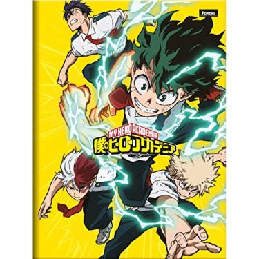 Imagem de Kit de Cadernos Brochurão, Foroni, Capa Dura, My Hero Academia, 80 Folhas, Pacote com 5