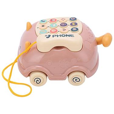 Imagem de Telefone celular infantil, telefone móvel para carro de bebê 16 funções diferentes, simulação para crianças, carro de telefone de gato com 1 x telefone para brinquedo(cor de rosa)