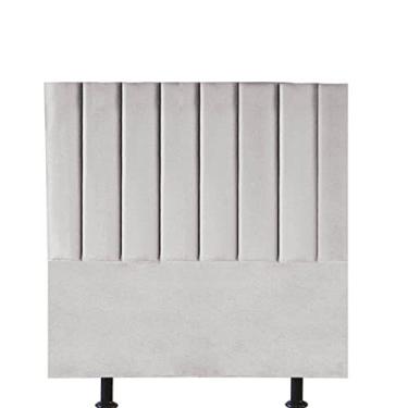 Imagem de Cabeceira Estofada Carla 90 cm Solteiro Quarto para Cama Box Suede Cinza Claro
