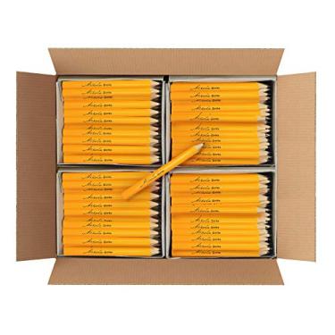 Imagem de Nikola Works Mini lápis de golfe sem borrachas – 384 unidades – clássico pré-afiado #2 HB American Pew Pencils padrão hexagonal pacote a granel