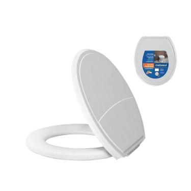 Imagem de Assento Sanitário Plástico Plus Slim Almofadado Branco