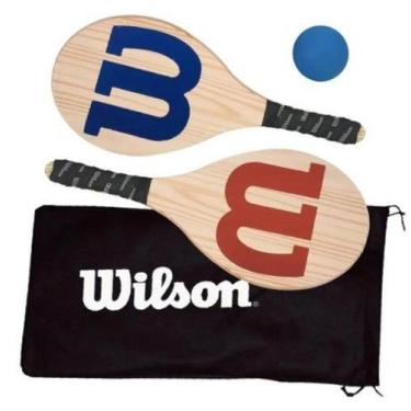Imagem de Kit De Frescobol Wilson Logo 2 Raquetes + 1 Bola Original