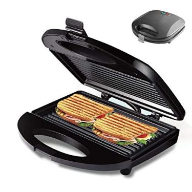 Imagem de Yajun Máquina de waffle elétrica máquina de ferro sanduíche forno de bolo de ovo com bolhas revestimento antiaderente torradeira automática de café da manhã, cinza