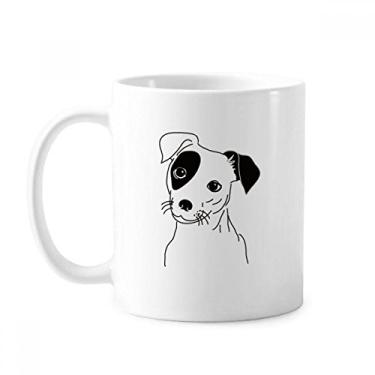 Imagem de Caneca com estampa de cachorro de desenho animado preto caneca cerâmica xícara de porcelana de café louça