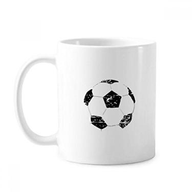 Imagem de Caneca de futebol simples preta padrão de futebol cerâmica xícara de café porcelana louça