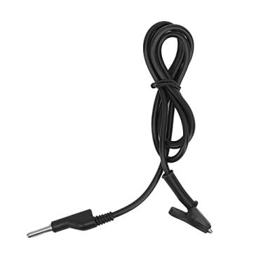 Imagem de 4mm Jacaré Clipes Teste, 10A Crocodilo Clip Fio Silicone Banana Conector Cabo de Teste para Multímetro (Preto), Terminais