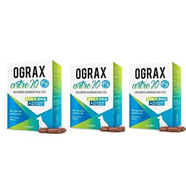Imagem de Kit c/ 3 Ograx Artro 20 Cães e Gatos 30 Cápsulas 29,4g - Avert