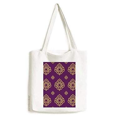 Imagem de Kingdom Golden Purple Art Illustration Sacola de compras bolsa casual bolsa de mão