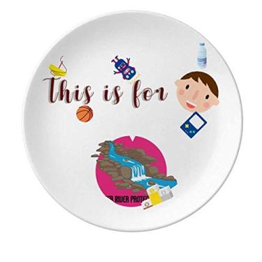 Imagem de Memorial Anniversary Mãe Rio Protect Prato de Porcelana Jantar Redondo Prato Menino Homem