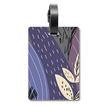 Imagem de Folha abstrata com estampa de arte para mala, etiqueta para cartão de bagagem