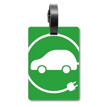 Imagem de Plugue circular de energia para veículos que protegem o meio ambiente, etiqueta para bagagem, cartão para pendurar