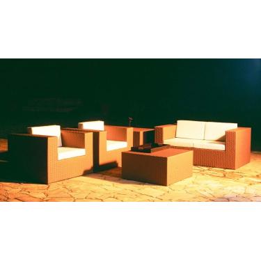 Imagem de Conjunto de sofá de fibra sintética completo para jardim, piscina, varanda e terraço