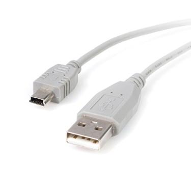 Imagem de StarTech. com 3 m de cabo USB para mini USB – USB 2.0 A para Mini B – Cinza – Mini cabo USB (USB2HABM10) Cinza