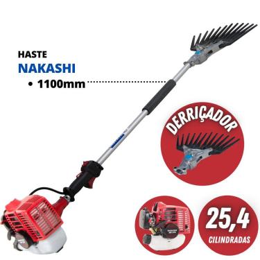 Imagem de Derriçadeira Profissional Nakashi com Motor NK270 2 Tempos á Gasolina 25cc Êmbolo Resis...