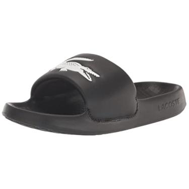 Imagem de Lacoste Chinelos femininos Fraisier and Croco, Preto/branco, 37