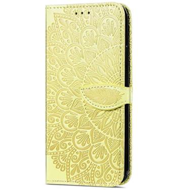 Imagem de HUANGTAOLI Capa carteira para Blackview Oscal C20, fecho magnético com compartimentos para cartão de crédito, capa de telefone em relevo para Blackview Oscal C20